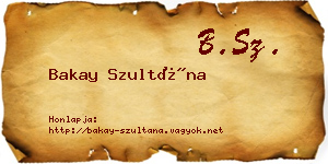 Bakay Szultána névjegykártya